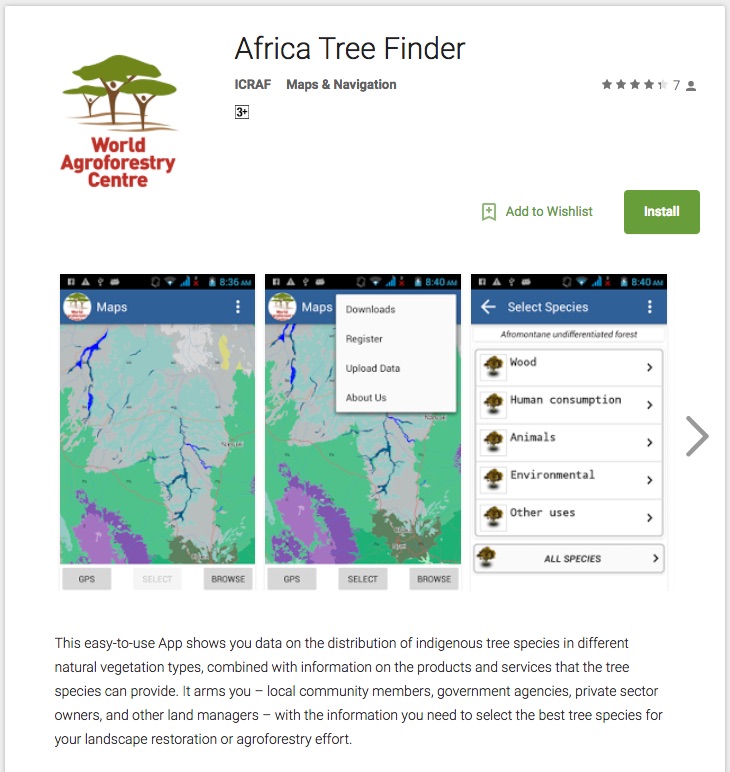 New version of Africa Tree Finder on the Google Play Store
